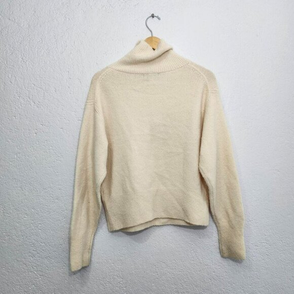 Cream J.Crew cropped quarter zip sweater - Picture 3 of 4
